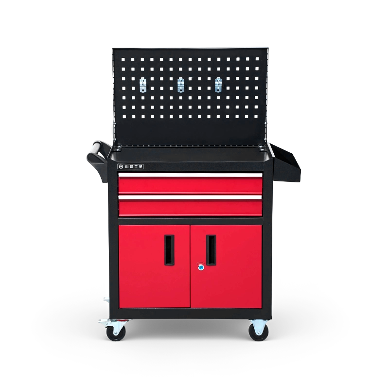 Heavy Duty 2-Drawer Tool Cart with Pegboard